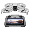 Dron DJI Flip 4 con cámara de 48 MP, 4K (3840x2160), batería 3110 mAh, 16 m/s, 14.000 m de alcance, 4 rotores, 0,249 kg, negro/blanco