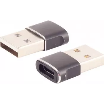 Adaptador USB A a USB C ShiverPeaks 14-05034 – USB 2.0, carcasa metálica delgada