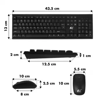 NanoRS Combo de teclado y ratón inalámbricos con diseño ergonómico – RS580 para un uso fluido y eficiente