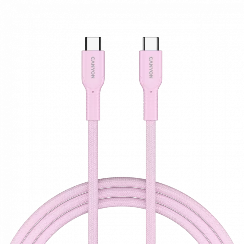 CANYON Cable OnWire 60CL C-C 60W COLOR trenzado 1m rosa
