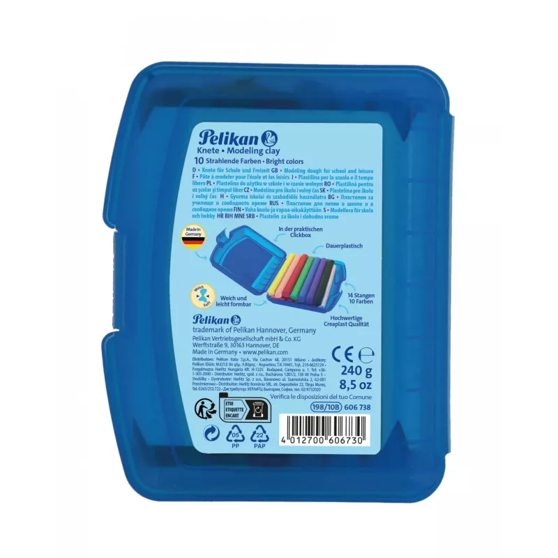 Pasta de modelar Pelikan Creaplast 240 g multicolor 14 piezas