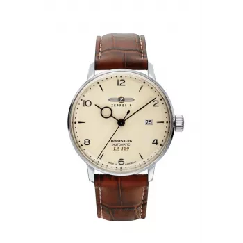 Reloj automático Zeppelin LZ129 Hindenburg 8062-5 — caja de acero inoxidable, correa de piel