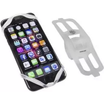 Soporte para smartphone FISCHER 86274 — silicona, blanco, compatible universalmente con modelos habituales
