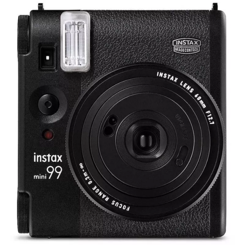 Cámara instantánea Fujifilm Instax Mini 99 negra — imagen 62×46 mm, película 86×54 mm, distancia focal 60 mm