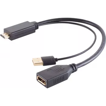 shiverpeaks -BASIC-S--adaptador HDMI-A, conector hembra DisplayPort, 4K, 30 cm (80098-SPB)