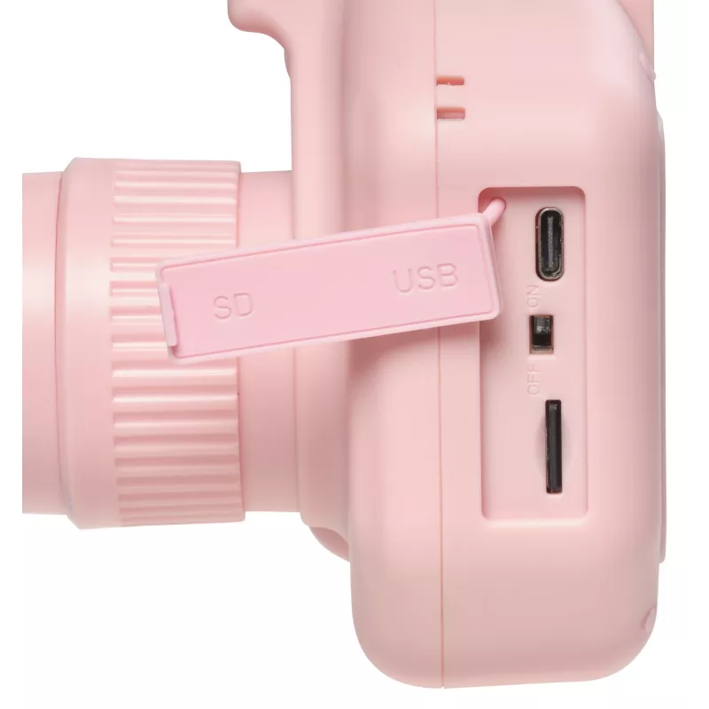 Denver KPC-1370P cámara digital infantil con impresora térmica, LCD de 2,8 pulgadas, 48 MP, vídeo 1440p, rosa