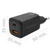 Qoltec 50766 cargador para dispositivos móviles portátil, consola portátil, batería externa, smartphone, smartwatch, tablet negro de carga rápida CA para interiores