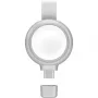 Cargador 4smarts QI2 smartwatch plateado USB carga rápida inalámbrica
