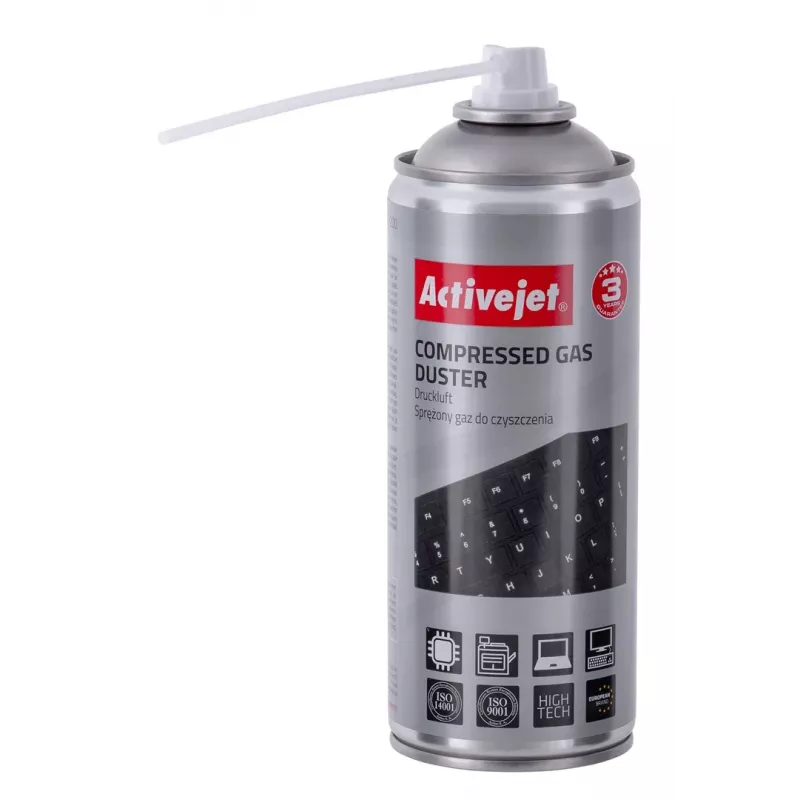 Limpiador de aire comprimido ActiveJet AOC-200 — spray de limpieza de equipos, 400 ml, para metal/plástico, electrónica