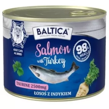 BALTICA Excellent Salmón con pavo – Comida húmeda para gatos – 185 g
