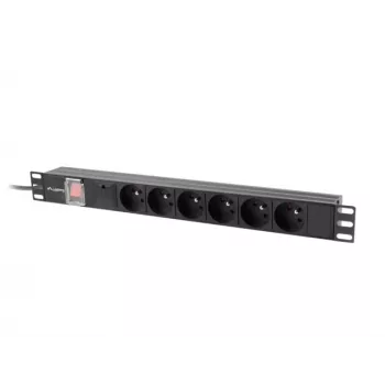 Rack PDU LANBERG PDU-06E-0200-IEC-BK 1U 10A 6x PL Unidad de distribución de energía