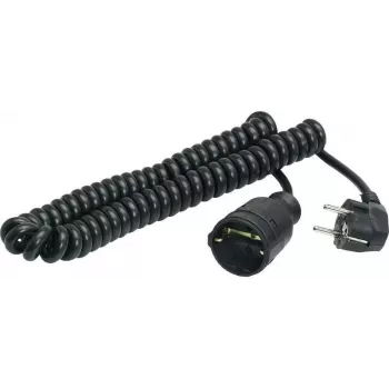 Cable alargador AS Schwabe 70410 — cable espiral negro, 3 m de longitud