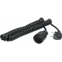Cable alargador AS Schwabe 70410 — cable espiral negro, 3 m de longitud