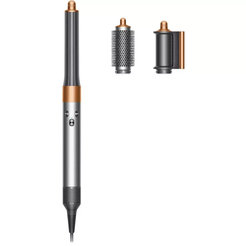 Multistyler Dyson Airwrap Origin Warm Copper Nickel — multistyler, 1300 W, 3 niveles de calor/velocidad, base 360°, cable de 2,675 m