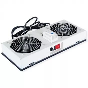 Unidad de ventiladores ROLINE 26.21.0019 — 2 ventiladores para carcasa de pared de 19 inch, gris