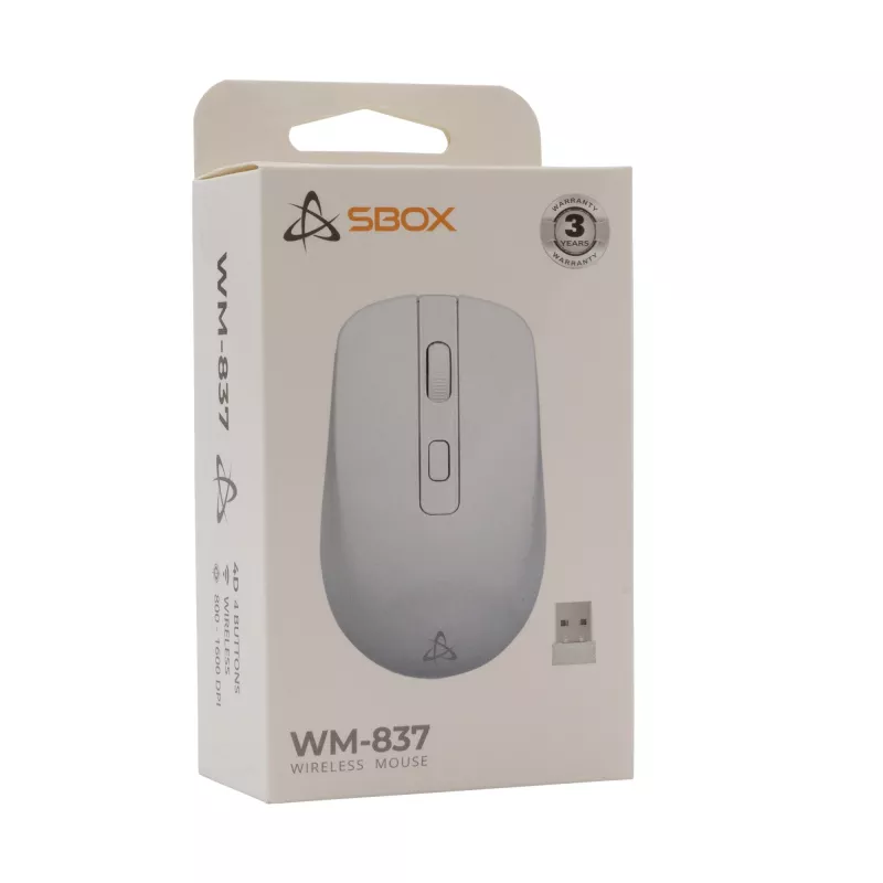 Ratón SBOX WM-837 blanco USB Type-A