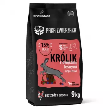 Comida seca para perros PAKA ZWIERZAKA conejo con frutos del bosque – razas medianas adultas 9 kg, 29 % proteína, 16 % grasa