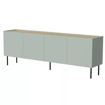 Cómoda cama meble FELLINI 2000×400×700 mm, oliva con parte superior de roble aceitado, marco de MDF
