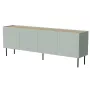 Cómoda cama meble FELLINI 2000×400×700 mm, oliva con parte superior de roble aceitado, marco de MDF
