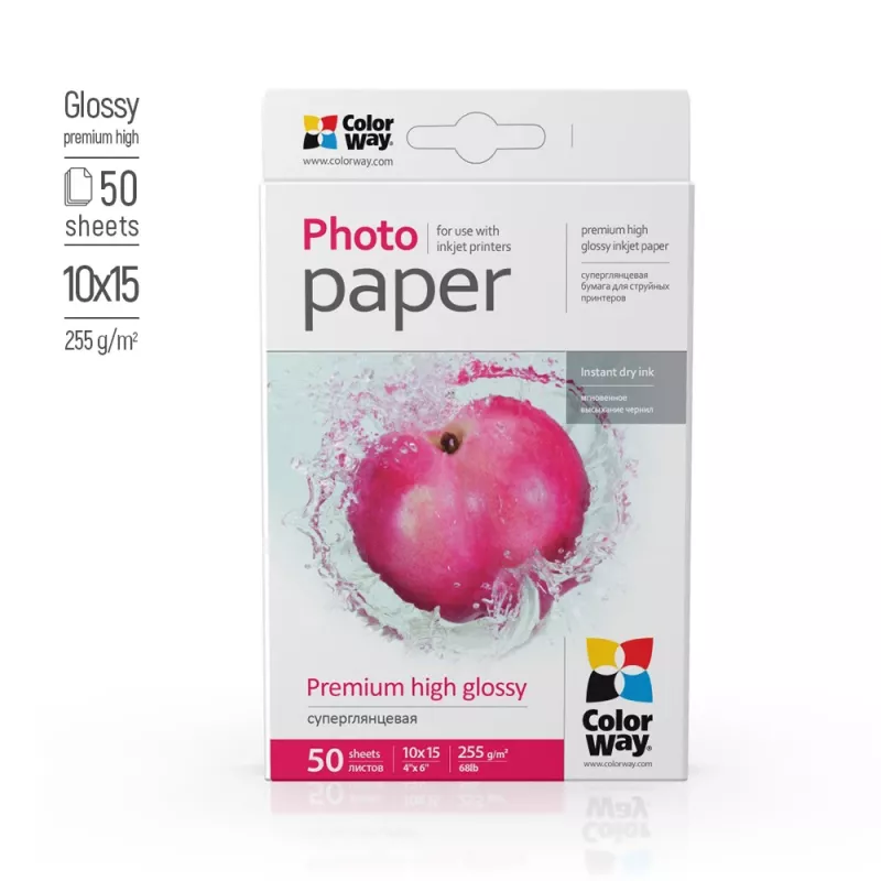 Papel fotográfico ColorWay PSG2550504R brillante 255 g/m² 10x15 cm 50 hojas