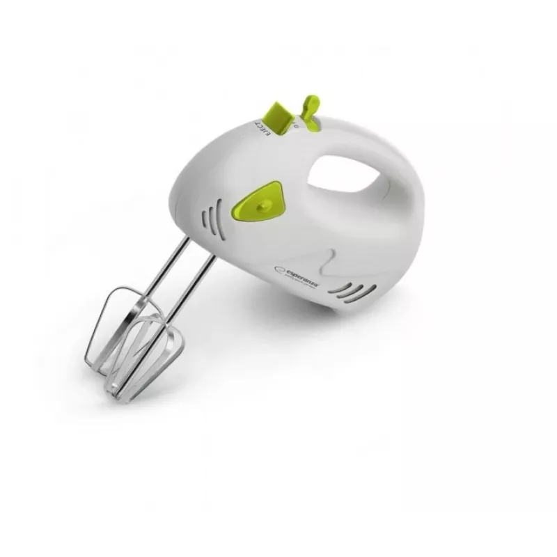 Batidora de mano ESPERANZA EKM007G — 150 W, 7 velocidades, varillas, mango ergonómico, cable de 1,1 m, verde/blanco