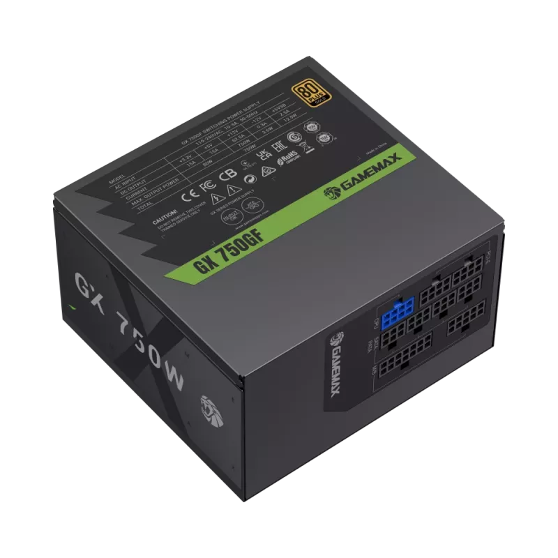 Gamemax fuente de alimentación, 80 PLUS, Gold | GX 750GF | 750 W