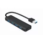 Hub USB Gembird 4 puertos USB 3.1 (Gen 1) — 4 puertos, USB 3.2 Gen 1 Type-A, 5V/2.1A, 109×30×10 mm, negro