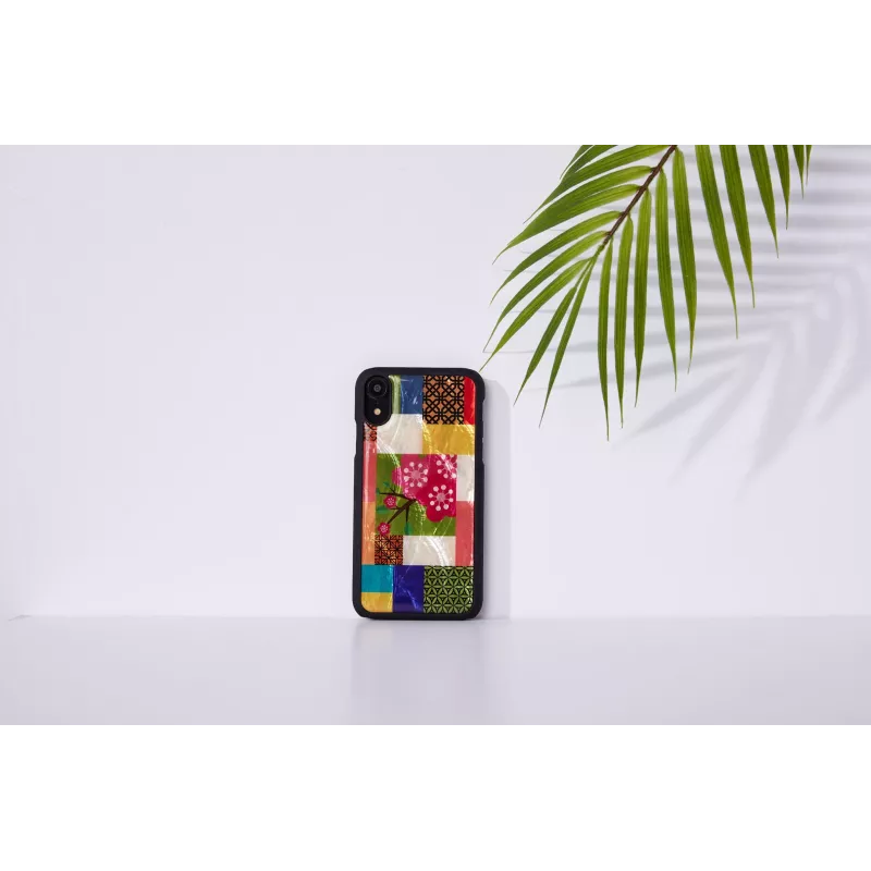 Funda para móvil iKins para iPhone XR — patrón de flores de cerezo, negra
