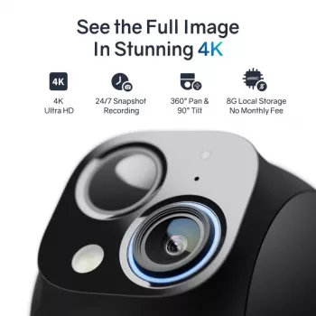 Safemo ST1 SolarCam vídeo 4K UHD, zoom 8x, visión 132°, visión nocturna, Wi-Fi 2,4 GHz, 3W solar, blanco