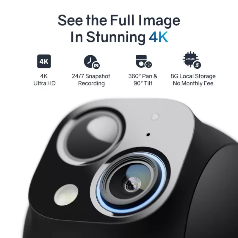 Safemo ST1 SolarCam vídeo 4K UHD, zoom 8x, visión 132°, visión nocturna, Wi-Fi 2,4 GHz, 3W solar, blanco