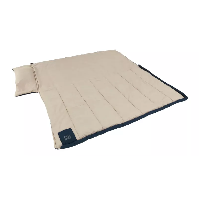 Saco de dormir Outwell Contour Lux XL — rectangular para adultos, poliéster, 2200×1050 mm, para usuarios de hasta 190 cm, azul