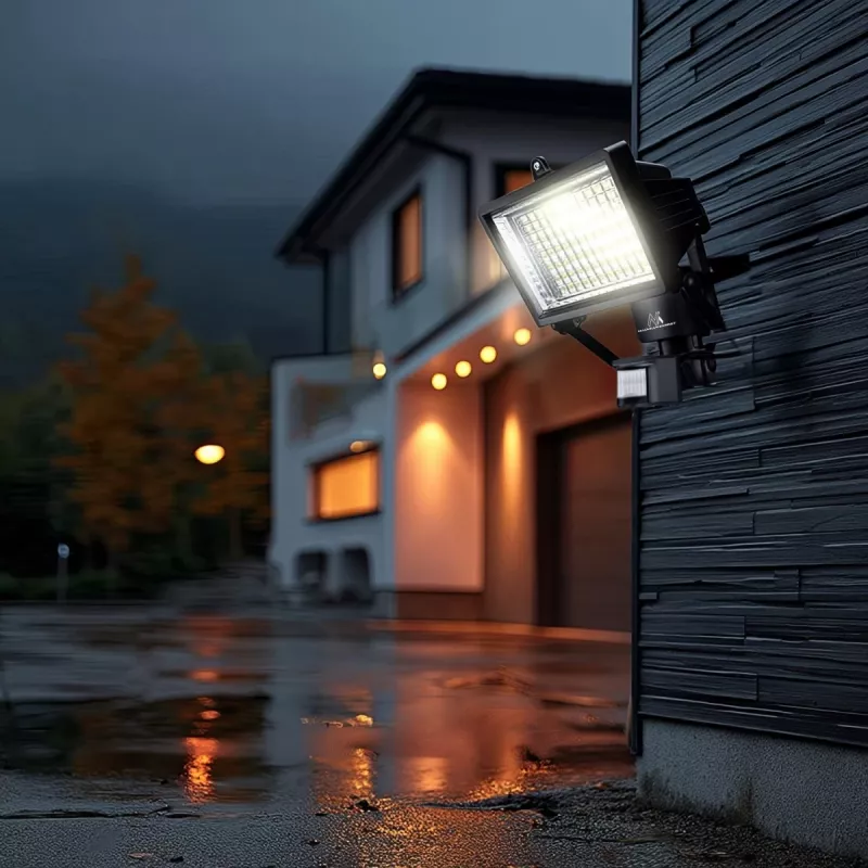 Maclean MCE442 Foco LED solar con detector de movimiento Foco de pared IP44 6W 6000K