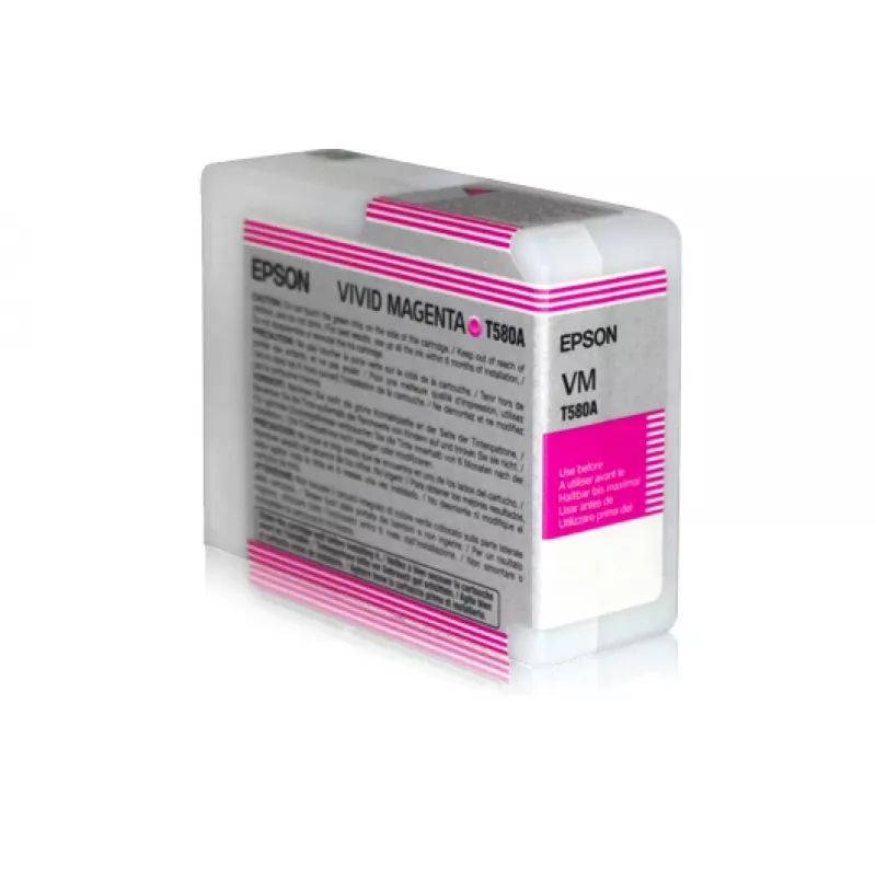 Epson Singlepack Vivid Magenta T580A00, Vivid Magenta, tinta pigmentada, 80 ml, 1 unidad