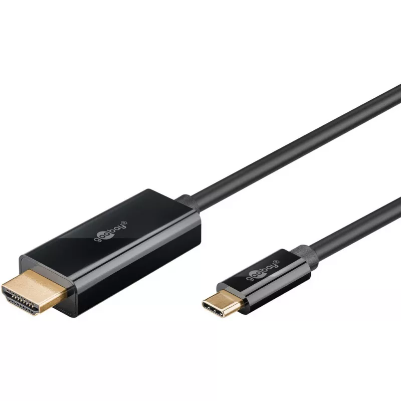 Cable Goobay USB-C a HDMI 4K a 60 Hz 1 m negro - conector macho> HDMI (75696)