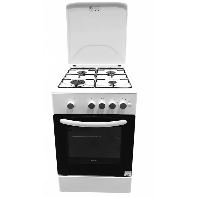 Cocina de gas MPM MPM-54-KGF-21, placa de 4 fuegos, 60 cm, gas, blanca, clase de eficiencia energética A