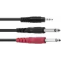 Cable adaptador de audio Omnitronic 3,5 mm a 2×3,5 mm, serie ECO, 3 m