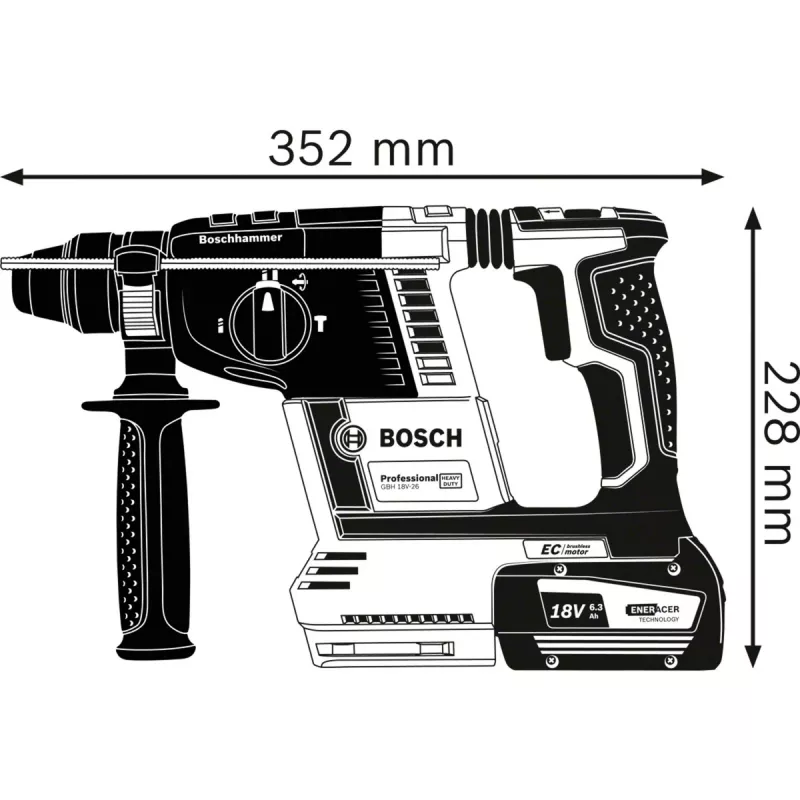 BOSCH. Martillo SDS+ GBH 18V-26 Solo 2,6J