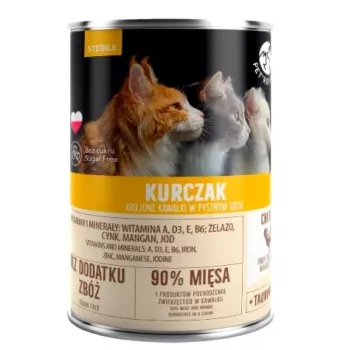 Comida húmeda para gatos PetRepublic KOT STERILE pollo en salsa 400 g para gatos esterilizados