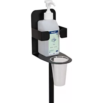 Soporte desinfectante EUROLITE 80703005 negro — soporte de pie para dispensador de desinfectante de manos, negro