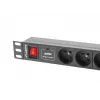 Lanberg PDU-04E04I-0200-BK PDU para rack 1U, 4x tipo E + 4x IEC C13, 16 A, 2 m, negro