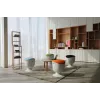 Taburete ergonómico de equilibrio Up Up Seul blanco, D42 tejido verde