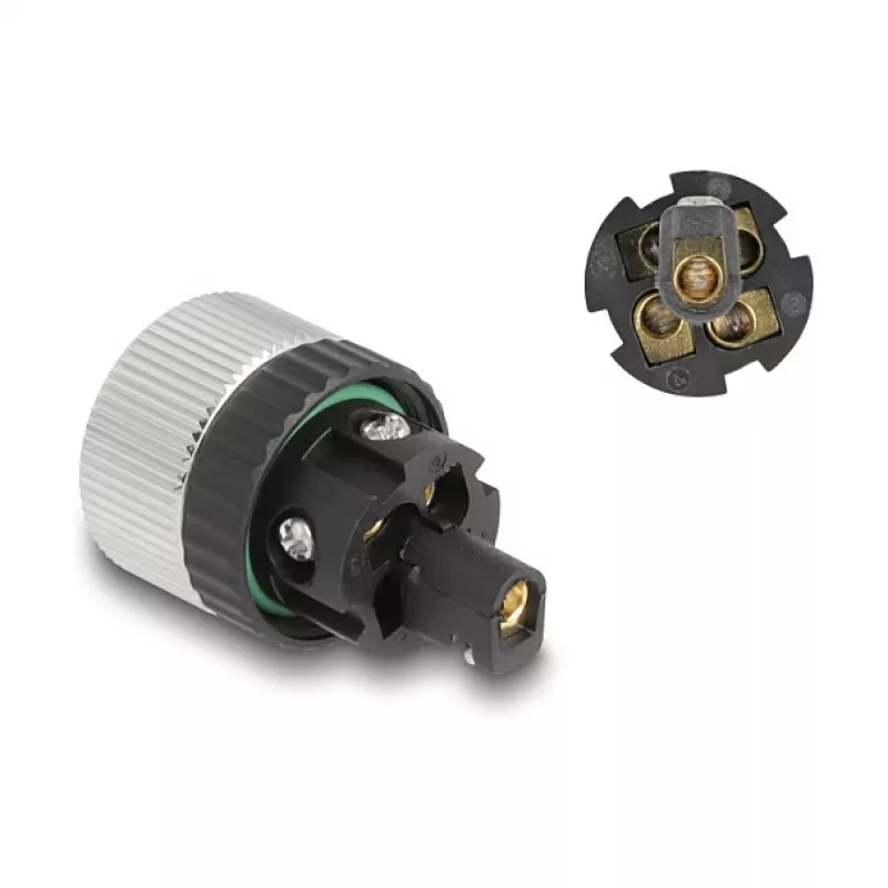 Conector DeLOCK M12 codificación A 5 polos hembra conexión por tornillo