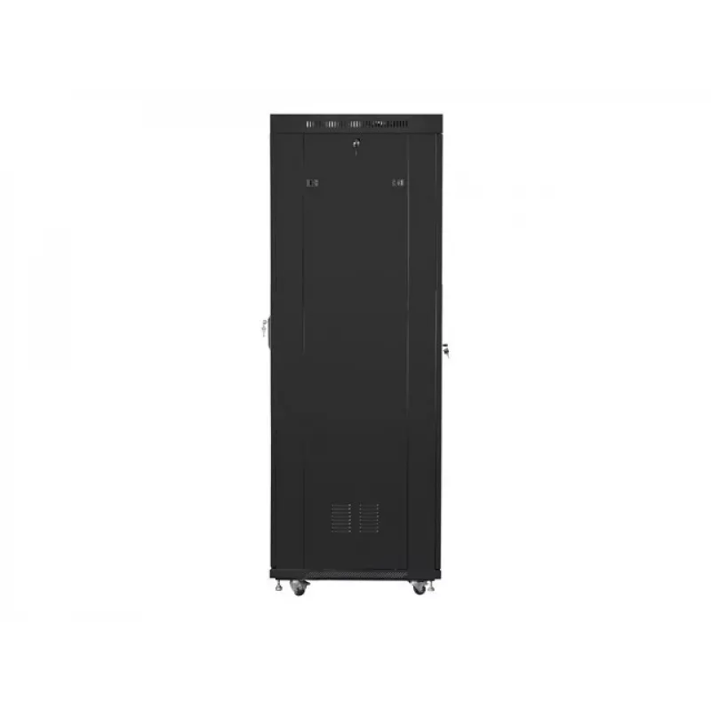 Lanberg FF01-6842-12BL armario rack de suelo de 19 pulgadas 42U, 600x800 mm, puerta de cristal, LCD, IP20, para montar, negro