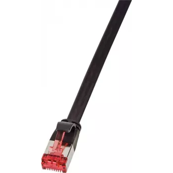 Logilink SlimLine - cable de parcheo - RJ-45 (M) a RJ-45 (M) - 10 m - U/FTP, PiMF - CAT 6a - plano, sin lengüeta, moldeado - negro (CF2093S)