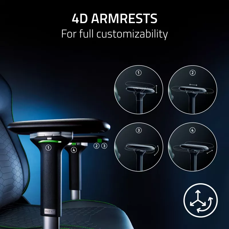 Silla gaming Razer Iskur V2 asiento acolchado negro