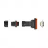 Conector macho DeLOCK D-Sub de 9 contactos IP67 impermeable negro naranja