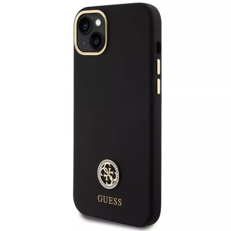 GUESS | GUHCP15M4DGPK | Funda trasera | Apple | iPhone 15 Plus/14 Plus | TPU, silicona, microfibra | Negro