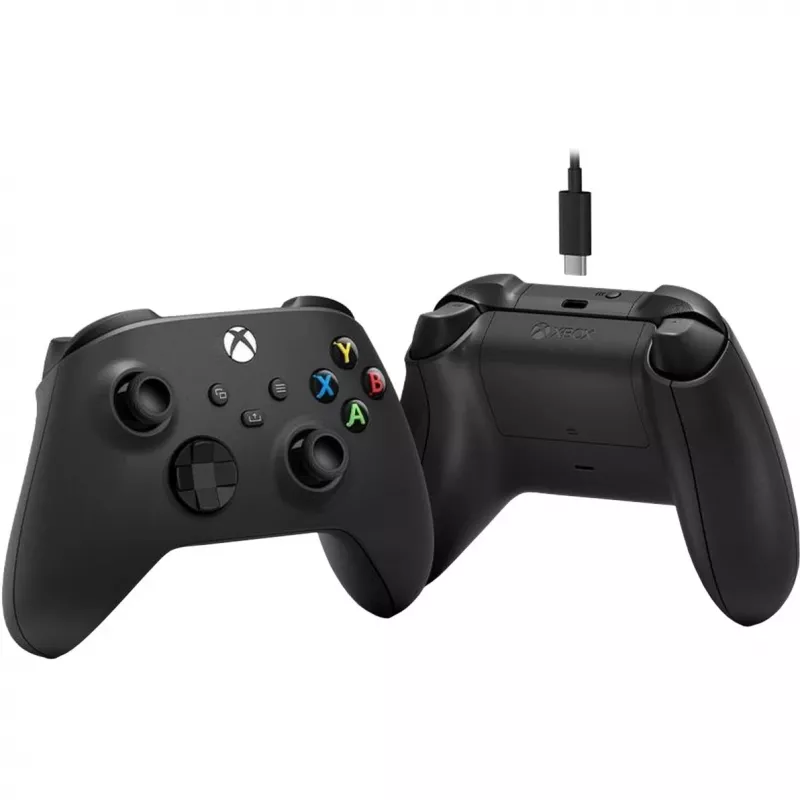 Mando inalámbrico Microsoft Xbox + cable USB-C Negro Gamepad analógico / digital PC, Xbox One, Xbox One S, Xbox One X, Xbox Series S, Xbox Series X