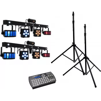 Set de barra láser LED EUROLITE 2x KLS PRO con Easy Show y 2x soportes M-4