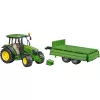 Modelo de tractor BRUDER John Deere 5115 M con remolque basculante